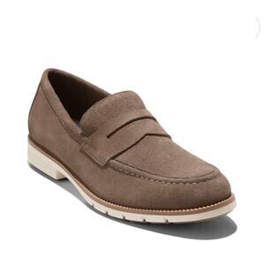 Cole Haan FlexGrand+ Men Penny Loafer Sz 11.5M Brown Suede Slip-On Cushioned New